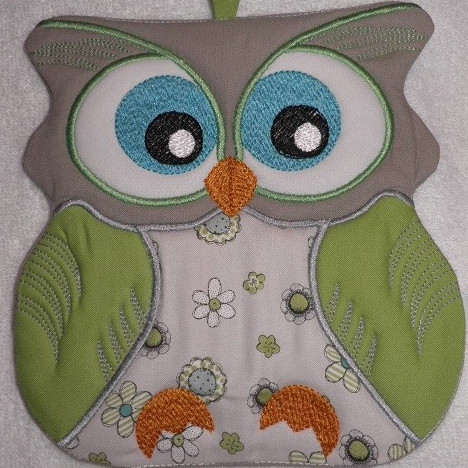 Grydelap - ugle motiv