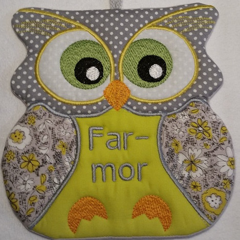 Grydelap - ugle motiv