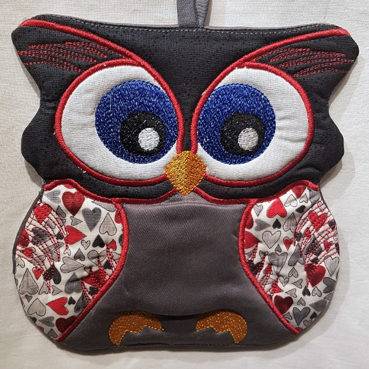 Grydelap - ugle motiv