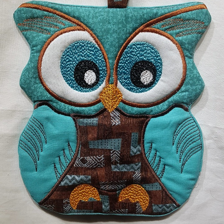 Grydelap - ugle motiv