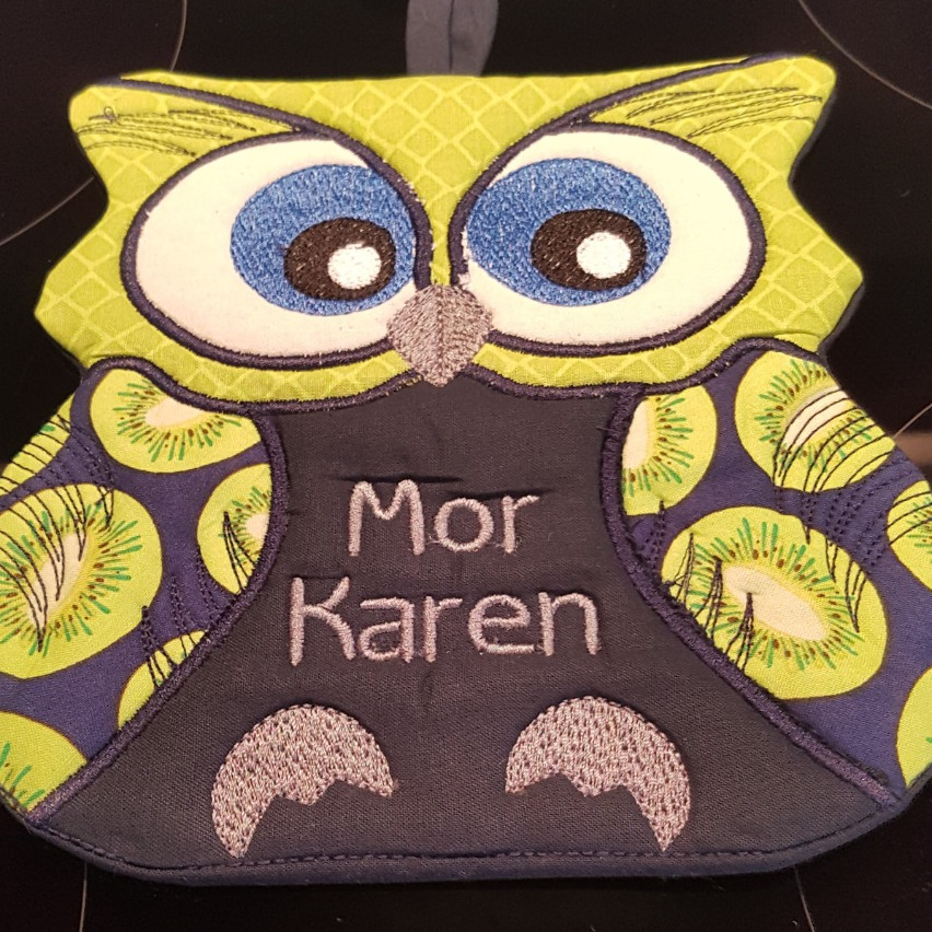 Grydelap - ugle motiv